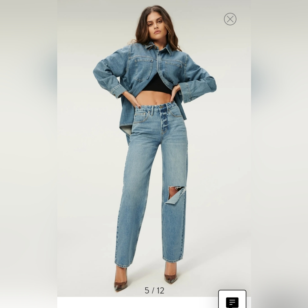 Good American Good 90s Wide Leg Jean NWT Size 0/25